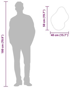 vidaXL Καθρέφτης Τοίχου Μαύρος 50x40 εκ.