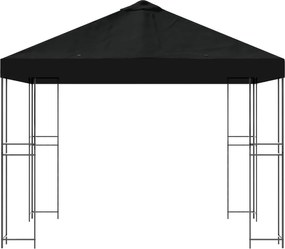 vidaXL Κιόσκι 3 x 3 m Μαύρο Πολυεστέρας και Χάλυβας 190 gsm