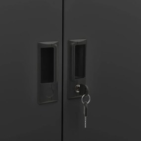 vidaXL Ντουλάπα Γραφείου Ανθρακί 90 x 40 x 180 εκ. Ατσάλινη