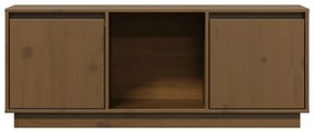 vidaXL Έπιπλο Τηλεόρασης Καφέ Μελί 110,5x35x44εκ από Μασίφ Ξύλο Πεύκου