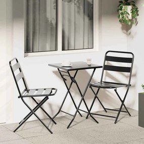 vidaXL Σετ Μπιστρό Κήπου 3 pcs Ανθρακί Ατσάλι
