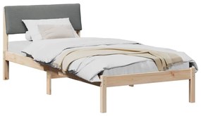 vidaXL Σκελετός Κρεβατιού με κεφαλάρι Καφέ και σκούρο γκρι 90 x 190 cm