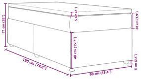 ΚΡΕΒΑΤΙ BOXSPRING ΜΕ ΣΤΡΩΜΑ TAUPE 90X190 ΕΚ.ΥΦΑΣΜΑΤΙΝΟ 3285342