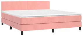 ΚΡΕΒΑΤΙ BOXSPRING ΜΕ ΣΤΡΩΜΑ ΡΟΖ 160X200 ΕΚ. ΒΕΛΟΥΔΙΝΟ 3141196