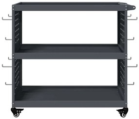 vidaXL Καρότσι εργαλείων με ράφι Ανθρακί 75 x 35 x 73 εκ. Κρύα χάλυβας