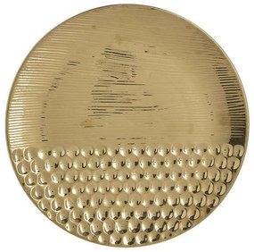 Διακοσμητική Πιατέλα Κεραμική 3-70-498-0043 Φ28cm Gold Inart Κεραμικό