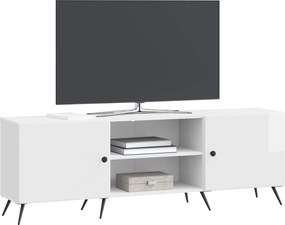 vidaXL Ντουλάπι TV 150 x 31 x 50 εκ. Γυαλιστερό Λευκό