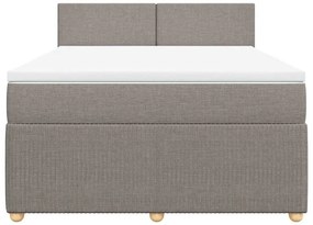 vidaXL Κρεβάτι Boxspring με Στρώμα Taupe 160x200 εκ. Υφασμάτινο
