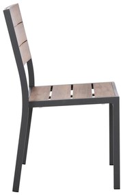 Καρέκλα SAGA C6063.02 Αλουμινίου Σκούρη Γκρί με Polywood 46x52x86Υεκ. 46x52x86 εκ.