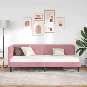 vidaXL Κρεβάτι Γωνίας Ροζ 80 x 200 cm Βελούδο
