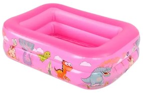 Φουσκωτή Πισίνα Ροζ Με Ζωάκια Three-ring Rectangular Pool 120x90x36cm SXH-661PINK