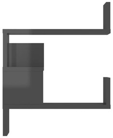 vidaXL Γωνιακή Ραφιέρα Τοίχου Γυαλ. Γκρι 40 x 40 x 50 εκ. Μοριοσανίδα