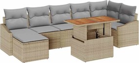 vidaXL Σετ Καναπέ Κήπου 8 pcs Μπεζ και Γκρι
