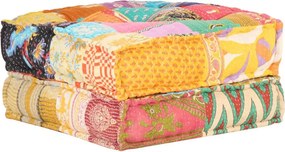 vidaXL Πουφ Patchwork 60 x 70 x 36 εκ. Υφασμάτινο