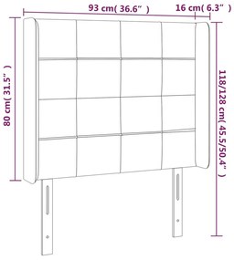 Κεφαλάρι Κρεβατιού LED Ανοιχτό Γκρι 93x16x118/128εκ. Βελούδινο - Γκρι