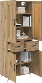 vidaXL Highboard Artisan Oak 69,5 x 34 x 180 εκ. Επεξεργασμένο ξύλο