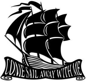 Διακοσμητικό Τοίχου Come Away 891TNL3411 55x50cm Black Wallity Μέταλλο