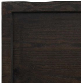 vidaXL Ράφι Τοίχου Σκούρο Καφέ 200x40x(2-4) εκ. Επεξ. Μασίφ Ξύλο Δρυός