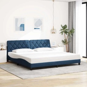 VidaXL Σκελετός Κρεβατιού Χωρίς Στρώμα Μπλε 200x200 εκ.Υφασμάτινο