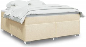 vidaXL Κρεβάτι Boxspring με Στρώμα Κρεμ 180x200 εκ. Υφασμάτινο