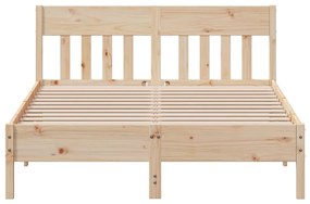 vidaXL Σκελετός Κρεβατιού Χωρίς Στρώμα 150x200 εκ Μασίφ Ξύλο Πεύκου