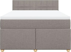 vidaXL Κρεβάτι Boxspring με Στρώμα Taupe 160x200 εκ. Υφασμάτινο