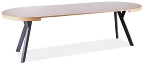 STÓŁ DOMINGO OKLEINA NATURALNA CZARNY MAT / CZARNY FI 100 (100-250) DIOMMI-80-3192