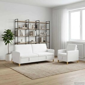 vidaXL Σαλονάκι Σετ Με Αποθηκευτικό Χώρο 2 pcs Λευκό Πολυεστέρας