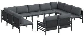 vidaXL Σετ Καναπέ Κήπου 11 pcs Ανθρακί Ατσάλι