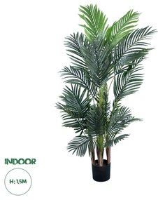 GloboStar® Artificial Garden ARECA PALM TREE 20011 Τεχνητό Διακοσμητικό Φυτό Φοινικόδεντρο Αρέκα Υ150cm