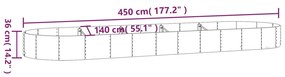 vidaXL Ζαρντινιέρα Γκρι 450x140x36 εκ. Ατσάλι με Ηλεκτρ. Βαφή Πούδρας