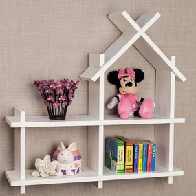 Σετ των 2 Intra απο ξύλο plywood 3mm-4mm πάχος – Ράφι τοίχου σε σχήμα σπιτιού 25x30 cm INTRAVECTRY-MY556673