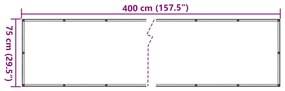 Διαχωριστικό Βεράντας Μπεζ 75 x 400 εκ. από Ύφασμα Oxford - Μπεζ