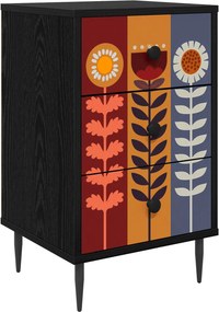 vidaXL Κομοδίνο ESSEN Μαύρη Δρυς 36 x 33 x 61 εκ. Επεξεργασμένο Ξύλο