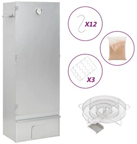 vidaXL Καπνιστήριο Μπάρμπεκιου με Σύστημα Κρύου Καπνού Γαλβαν. Χάλυβας