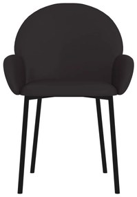 Καρέκλες Τραπεζαρίας 2 τεμ. Μαύρες Συνθ. Δέρμα - Μαύρο
