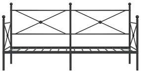 vidaXL Κρεβάτι ημέρας χωρίς στρώμα Μαύρο 80x200 cm Ατσάλι