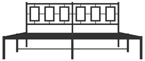 vidaXL Πλαίσιο Κρεβατιού με Κεφαλάρι Μαύρο 183 x 213 εκ. Μεταλλικό