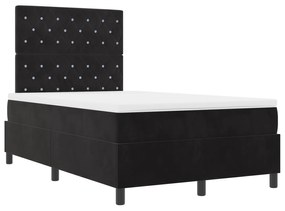 vidaXL Κρεβάτι Box Spring  με στρώμα Μαύρο 120x200 εκ Βελούδο