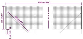 Συρματόπλεγμα Περίφραξης Πράσινο 1,2x25 μ. Γαλβανισμένο Ατσάλι - Πράσινο