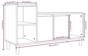 Έπιπλο Τηλεόρασης Γκρι Sonoma 100x35x55 εκ. από Επεξεργ. Ξύλο - Γκρι