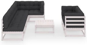 vidaXL Σαλόνι Κήπου Σετ 8 Τεμαχίων από Μασίφ Ξύλο Πεύκου με Μαξιλάρια