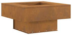 vidaXL Τετράγωνο Τζάκι 60x60x30 εκ από Ανοξείδωτο Χάλυβα