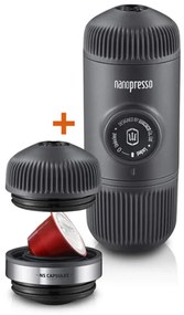 Φορητή Μηχανή Espresso + NS Adaptor Nanopresso 20.08.1552 15,6x7,1x6,2cm/6,6x6,2x6,2cm Black Wacaco