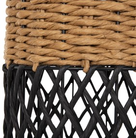 ΦΩΤΙΣΤΙΚΟ ΔΑΠΕΔΟΥ  ΜΕΤΑΛΛΟ-PAPER ROPE ΣΕ ΜΠΕΖ ΑΜΜΟΥ-ΜΑΥΡΟ Φ20X120Υεκ. 20x20x120 εκ.