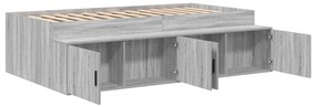 vidaXL Κρεβάτι Αποθήκευσης Γκρι Σονομα 100x200 εκ