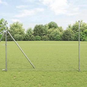 vidaXL Ενσωματωμένος Πόλος Φράχτη 7 pcs Ασημί