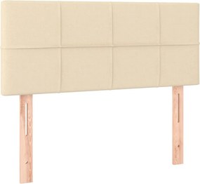 vidaXL Κρεβάτι Boxspring με Στρώμα Κρεμ 90x200 εκ.Υφασμάτινο