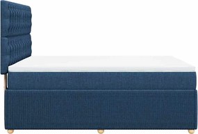 vidaXL Κρεβάτι Boxspring με Στρώμα Μπλε 140x190 εκ. Υφασμάτινο