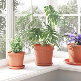 vidaXL Στρογγυλή Γλάστρα Λουλουδιών 24 pcs Κεραμιδί Ø 19 x 16 εκ